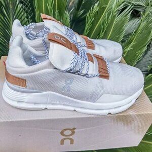 On Running Cloudnova White Pearl Brown Sneakers